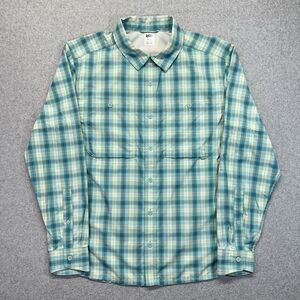 REI Co-op Sahara Long Sleeve Shirt Men’s Medium Blue Plaid Breathable Bluesign